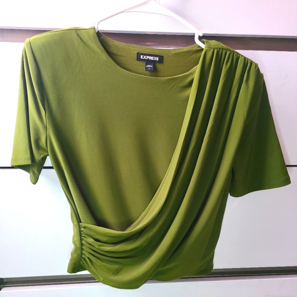 Express - Drape Top Short Sleeve Stretch - Small